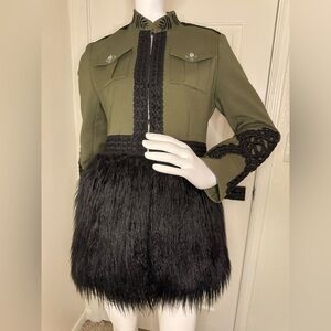 The Extreme collection RARE military Green
Black fur jacket size 38 Unique.